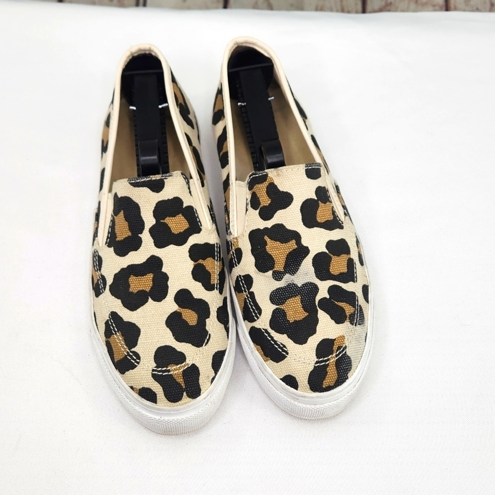Coach Leopard Print Slip-On Sneakers in Beige, Black & Brown